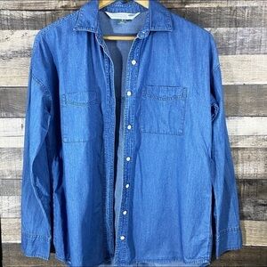 Old Navy Y2K Boyfriend Jean Shirt Cabincore
